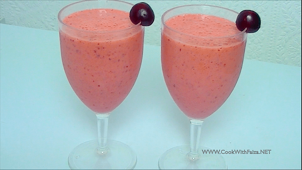STRAWBERRY & CHERRY SMOOTHIE - COOK WITH FAIZA